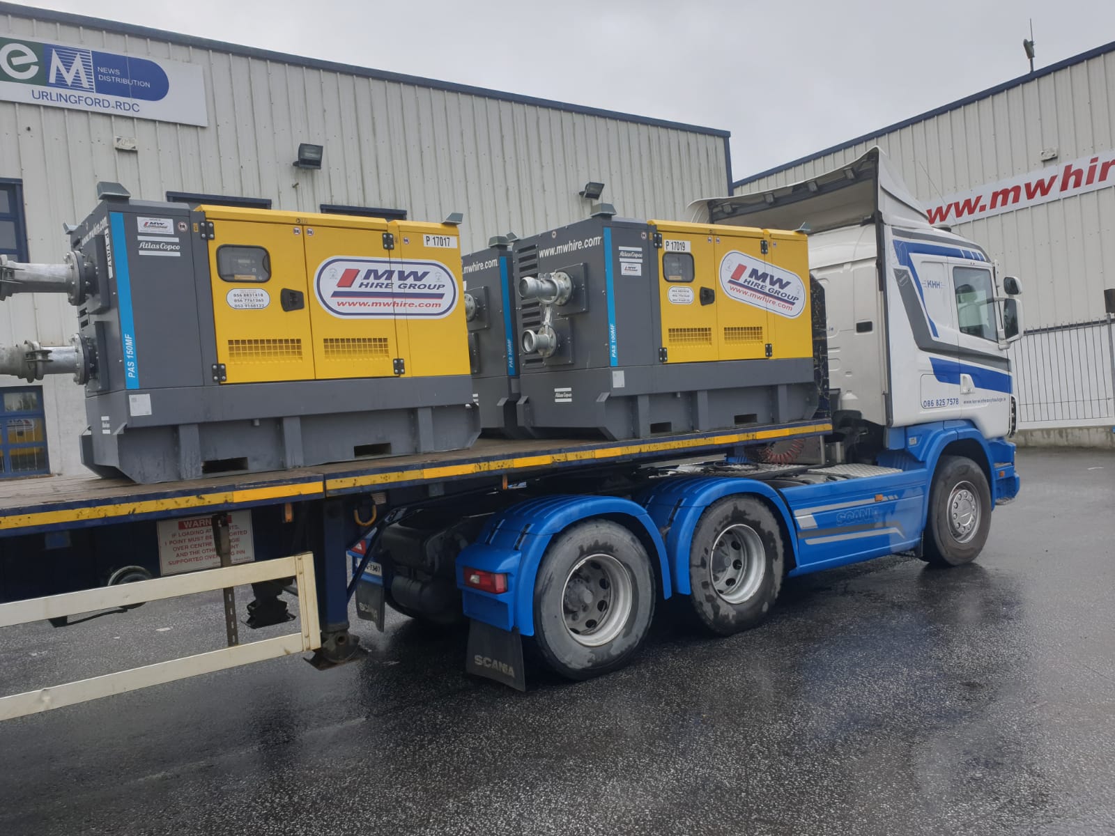 Load of new Atlas Copco heading away